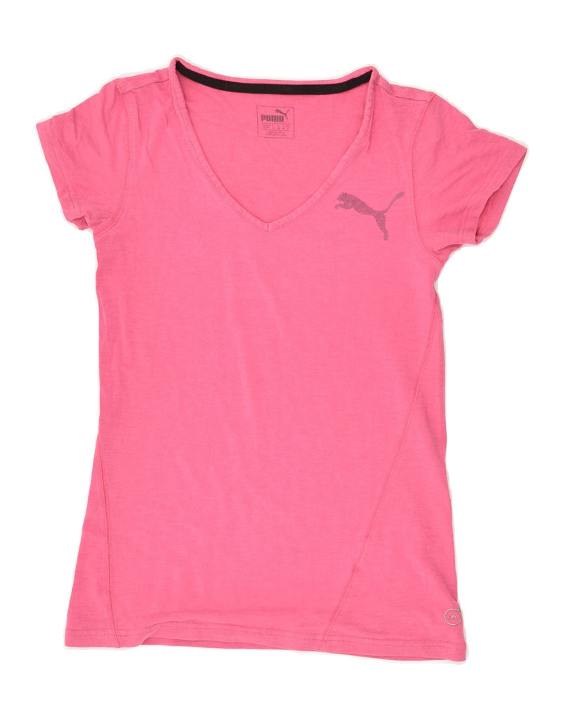 PUMA Womens T-Shirt Top UK 4 XS Pink | Vintage Puma | Thrift | Second-Hand Puma | Used Clothing | Messina Hembry 