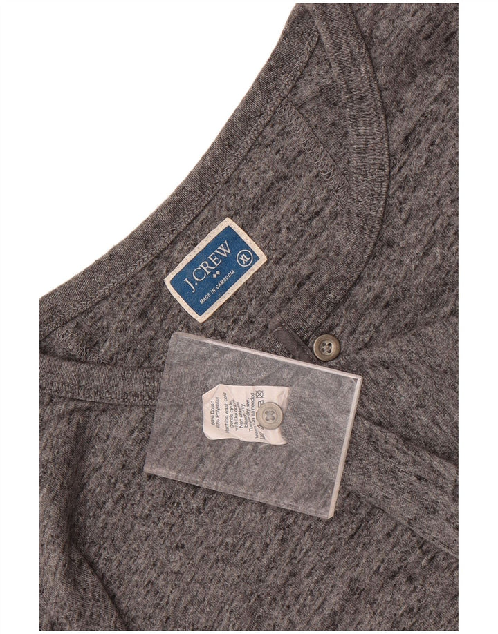 J. Crew Mens Top Long Sleeve XL Grey Flecked Cotton