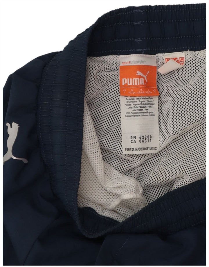 Puma Mens Graphic Sport Shorts Large  Navy Blue Polyester