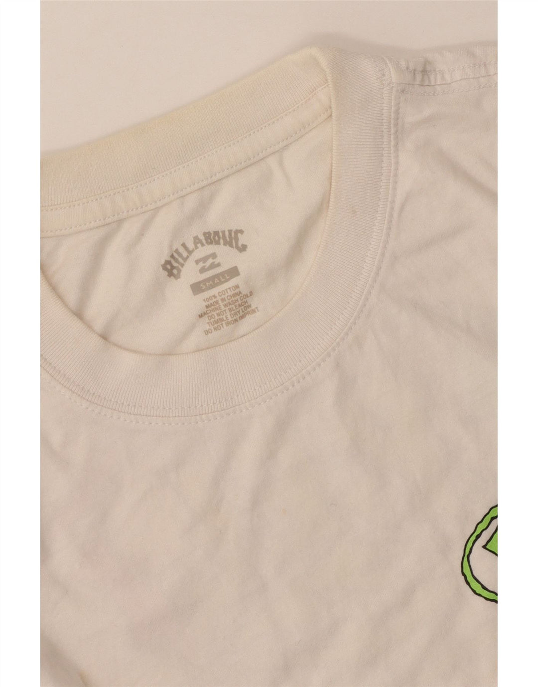 Billabong Mens Graphic T-Shirt Top Small White Cotton