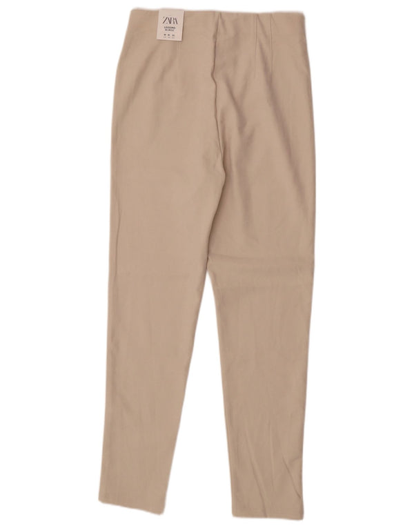 Zara Womens High Waist Legging Casual Trousers Medium W28 L27 Off White