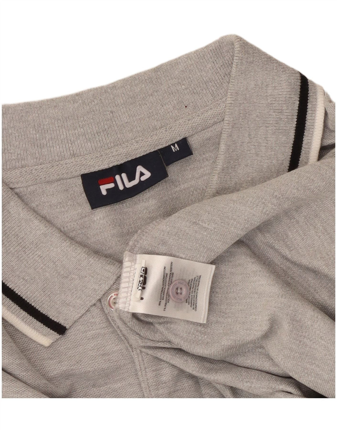 FILA Mens Polo Shirt Medium Grey Cotton