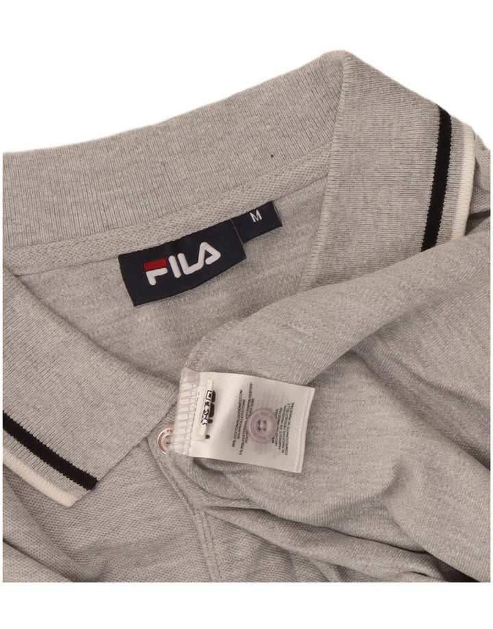 FILA Mens Polo Shirt Medium Grey Cotton
