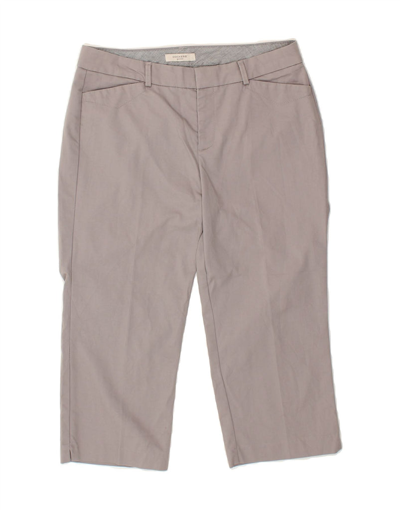 DOCKERS Womens Petite Straight Capri Trousers US 10 Large W34 L21 Grey Vintage Dockers and Second-Hand Dockers from Messina Hembry 