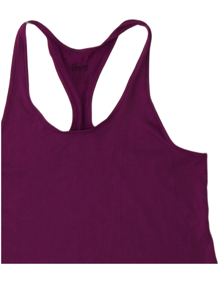 NIKE Womens Dri Fit Vest Top UK 8 Small Purple
