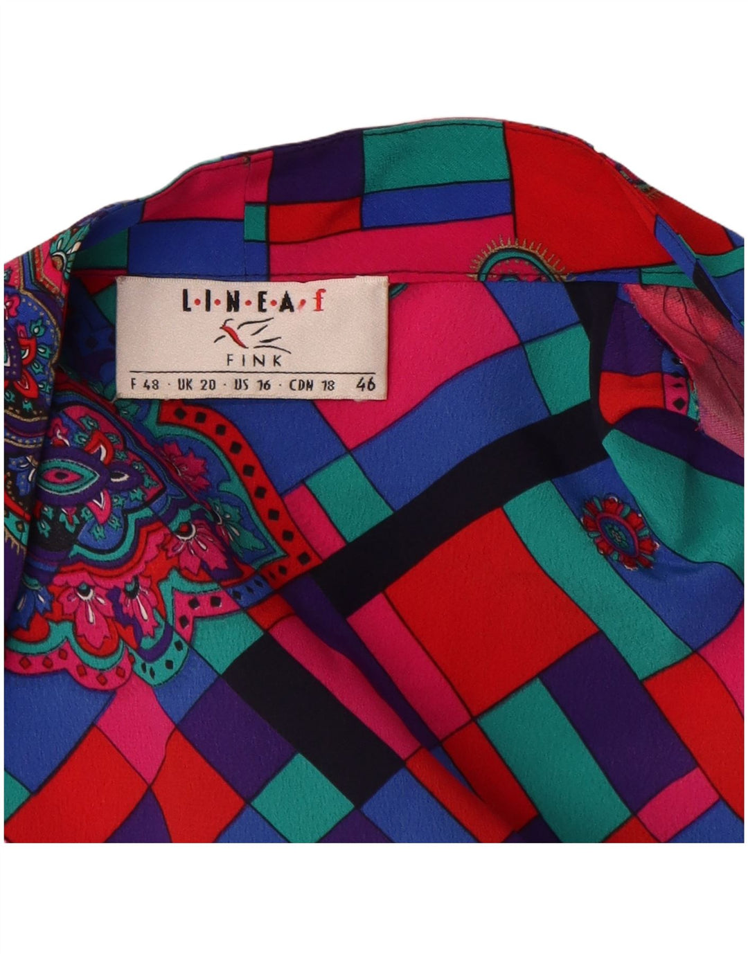 Linea Womens Longline Cardigan Top UK 20 2XL Multicoloured Geometric