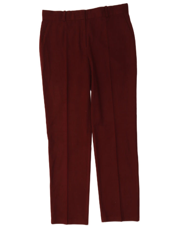 Marks & Spencer Womens High Waist Suit Trousers UK 12 Medium W32 L31 Burgun