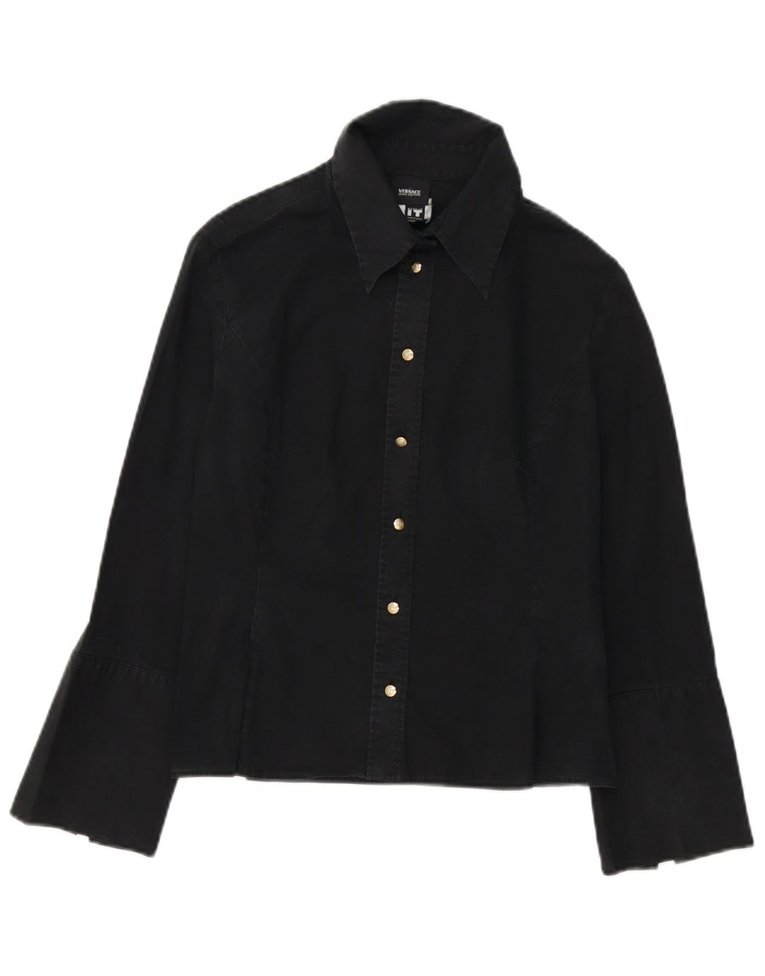 Versace Womens Formal Shirt UK 10 Small Black