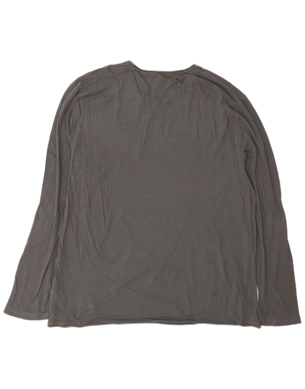 NAPAPIJRI Mens Geographic Graphic Top Long Sleeve 3XL Grey Cotton