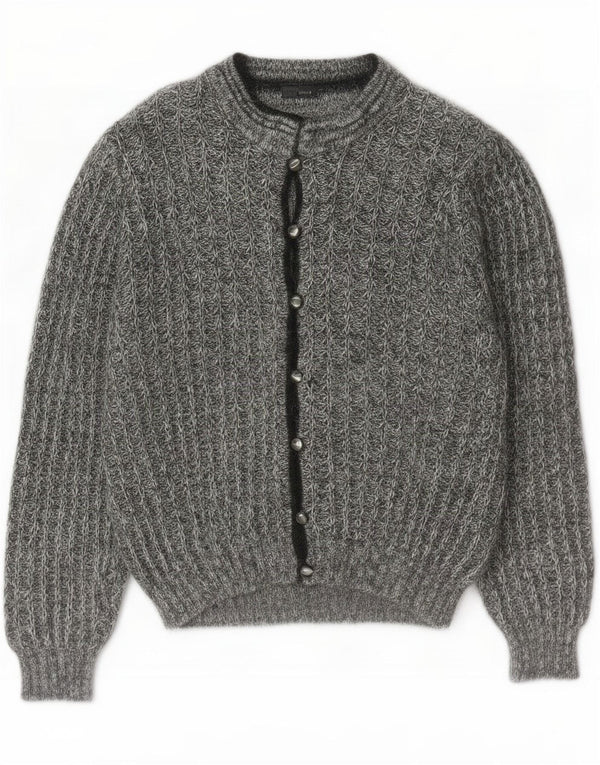 Vintage Womens Cardigan Sweater UK 16 Large Grey Flecked