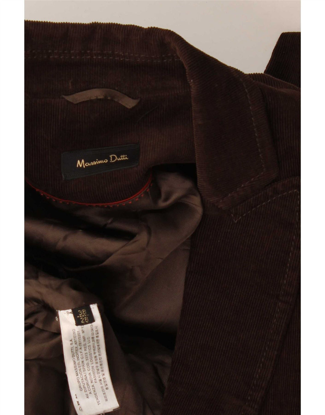 Massimo Dutti Womens 1 Button Corduroy Blazer Jacket EU 38 Small Brown