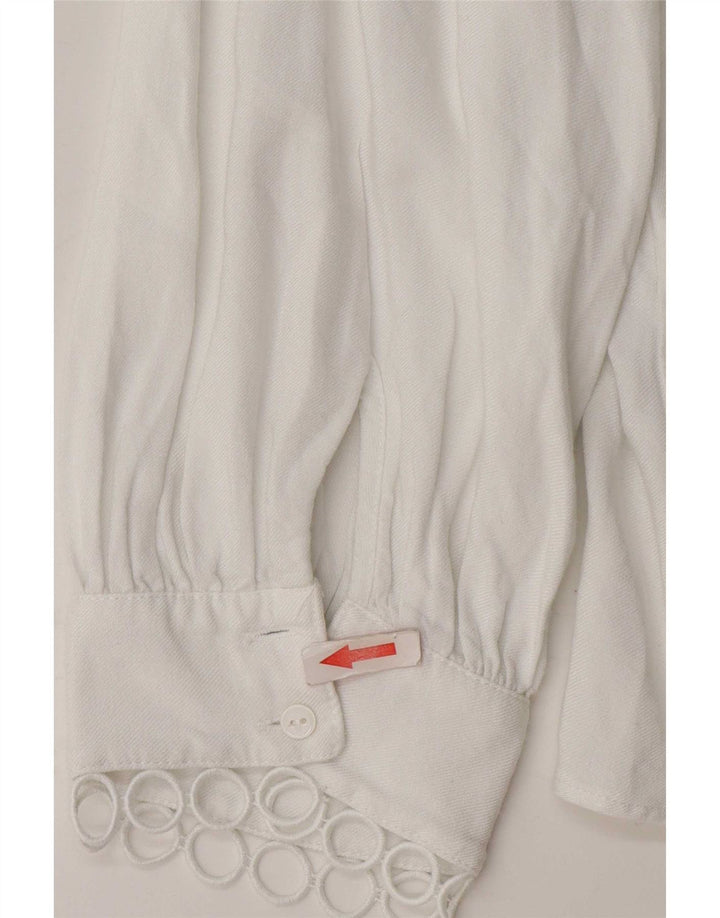 Zara Womens 3/4 Sleeve Blouse Top UK 16 Large White Polyester