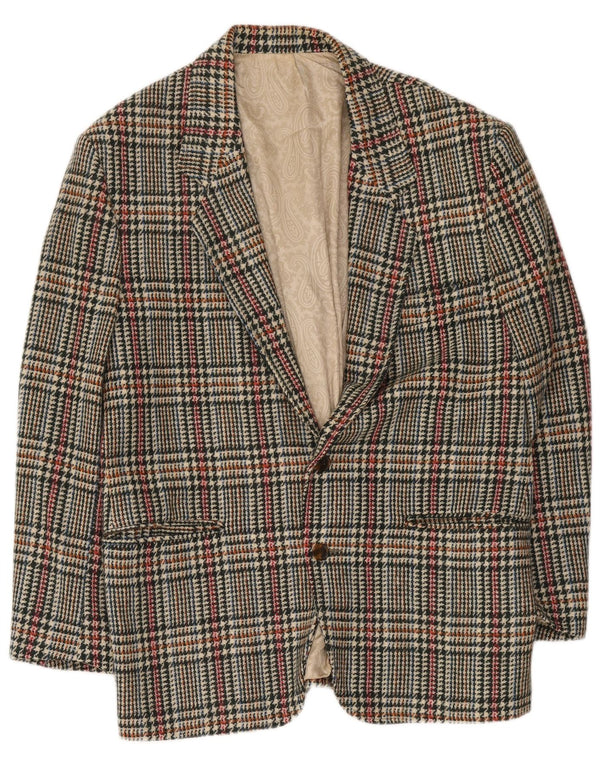 Vintage Mens 2 Button Blazer Jacket IT 48 Medium Multicoloured Houndstooth