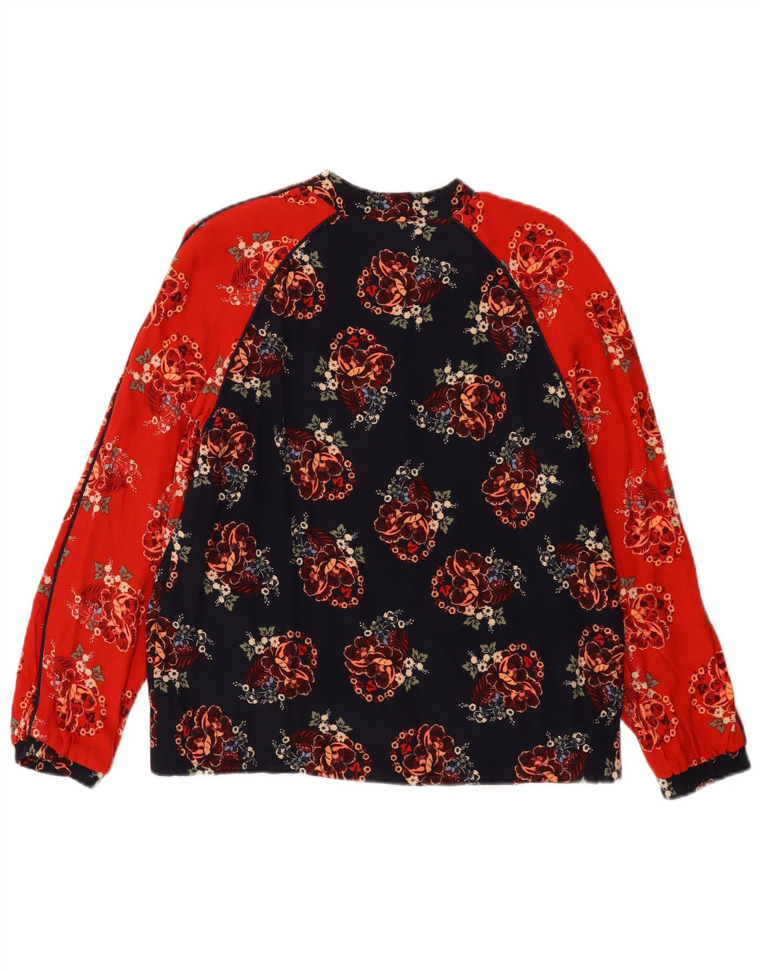 MONSOON Womens Full Zip Cardigan Top UK 12 Medium  Navy Blue Floral