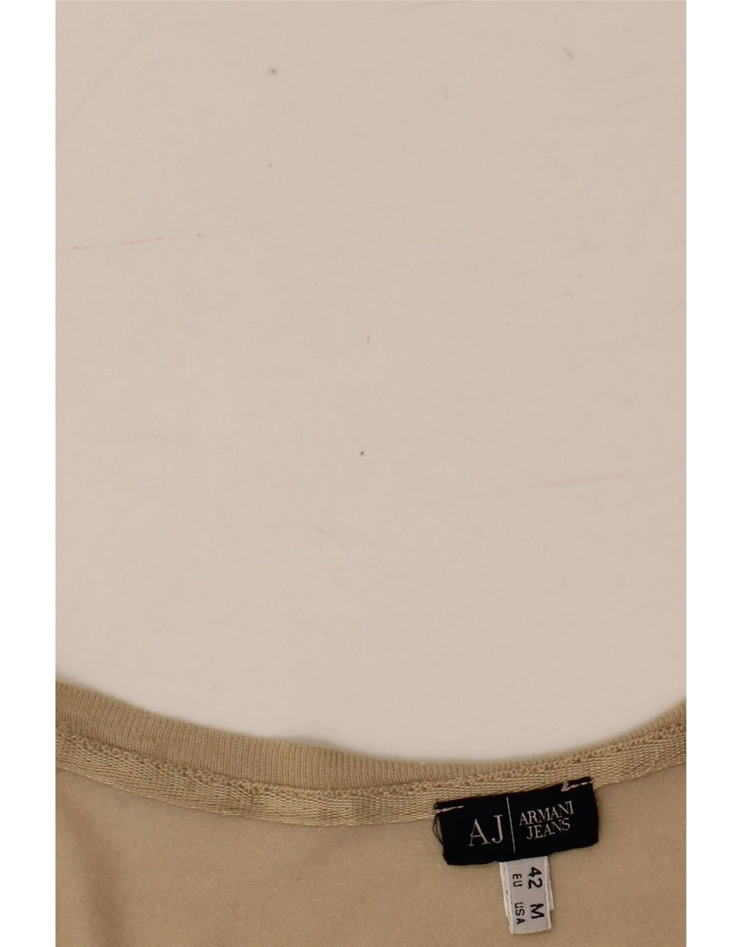 ARMANI JEANS Womens Graphic T-Shirt Top EU 42 Large Beige