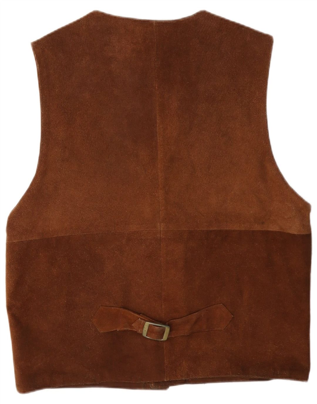 Vintage Mens Suede Waistcoat UK 40 Medium Brown Leather