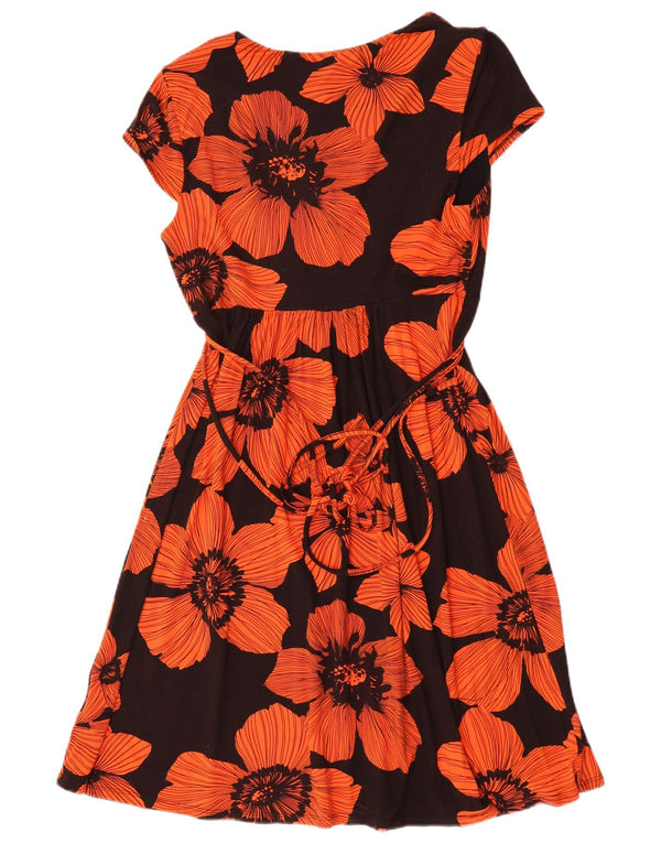 Phase Eight Womens A-Line Dress UK 16 Large  Black Floral Viscose
