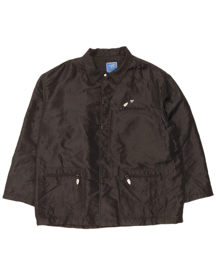 PIERO GUIDI Mens Utility Jacket UK 42 XL Black Nylon