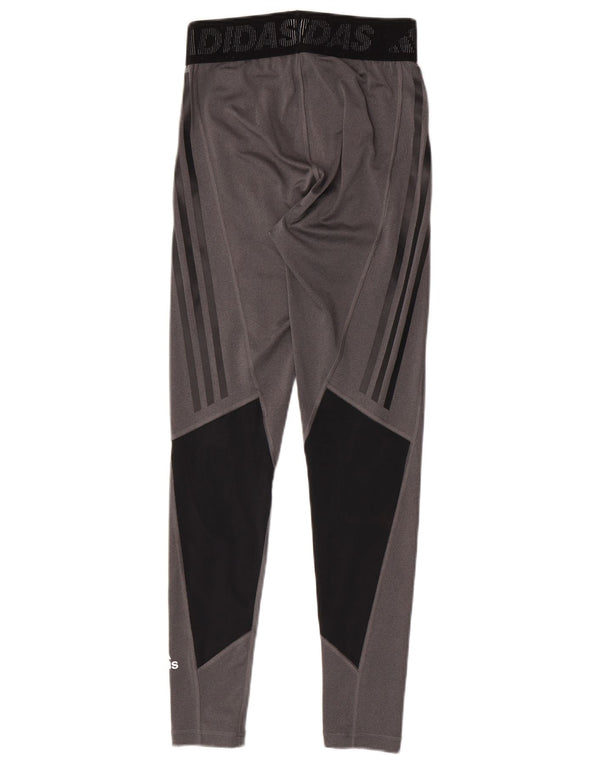 Adidas Womens Primegreen Graphic Leggings UK 8/10 Small  Grey Colourblock