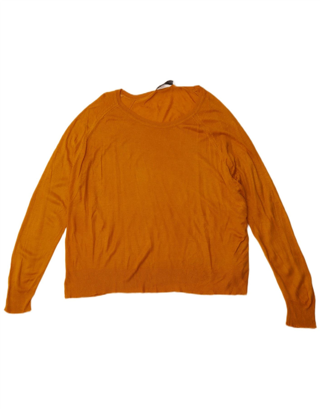 ZARA Womens Boat Neck Jumper Sweater UK 18 XL Orange Synthetic