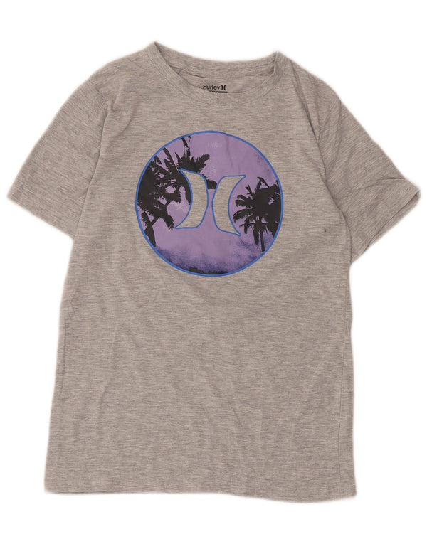 Hurley Boys Graphic T-Shirt Top 12-13 Years Grey Cotton