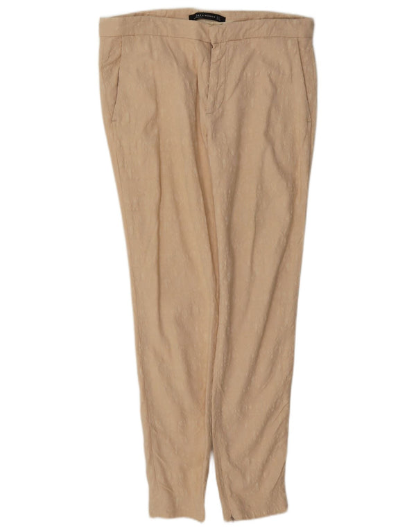 Zara Womens Tapered Chino Trousers Medium W28 L28 Beige Viscose