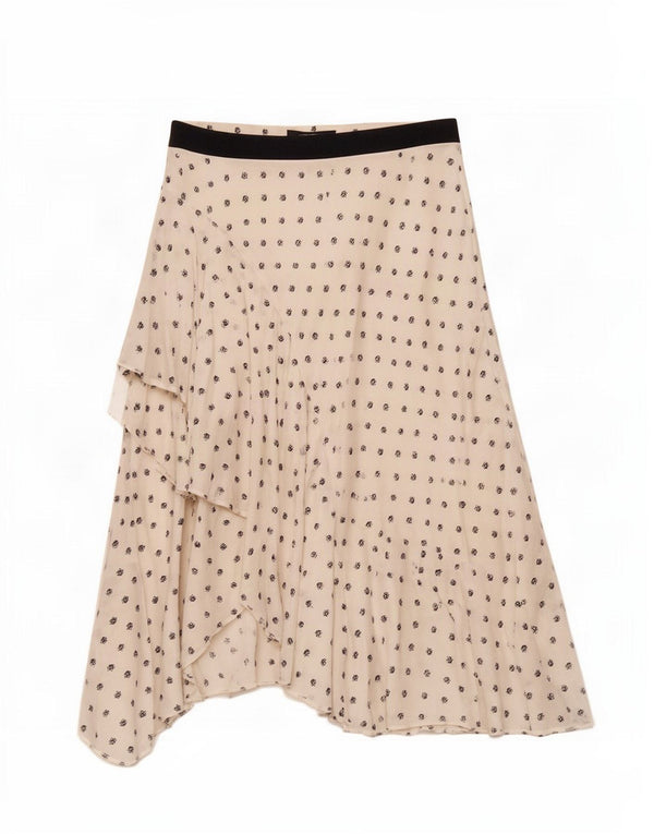 Marks & Spencer Womens Asymmetrical Skirt UK 12 Medium W30 White Floral
