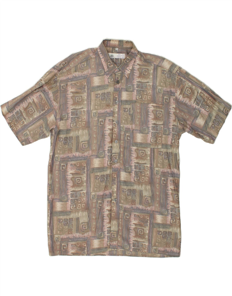 NEW FAST Mens Abstract Pattern Short Sleeve Shirt Size 41/42 Large Khaki | Vintage New Fast | Thrift | Second-Hand New Fast | Used Clothing | Messina Hembry 