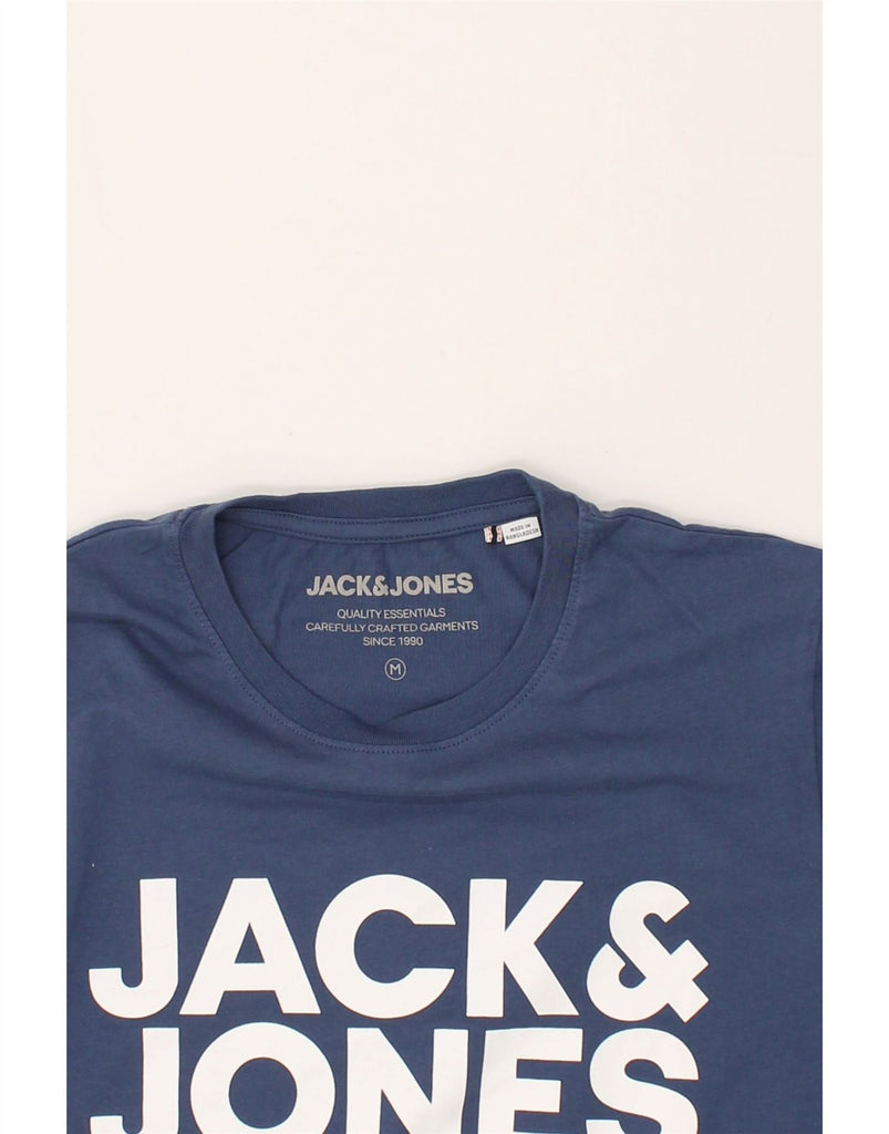 JACK & JONES Mens Graphic T-Shirt Top Medium Blue Cotton | Vintage Jack & Jones | Thrift | Second-Hand Jack & Jones | Used Clothing | Messina Hembry 