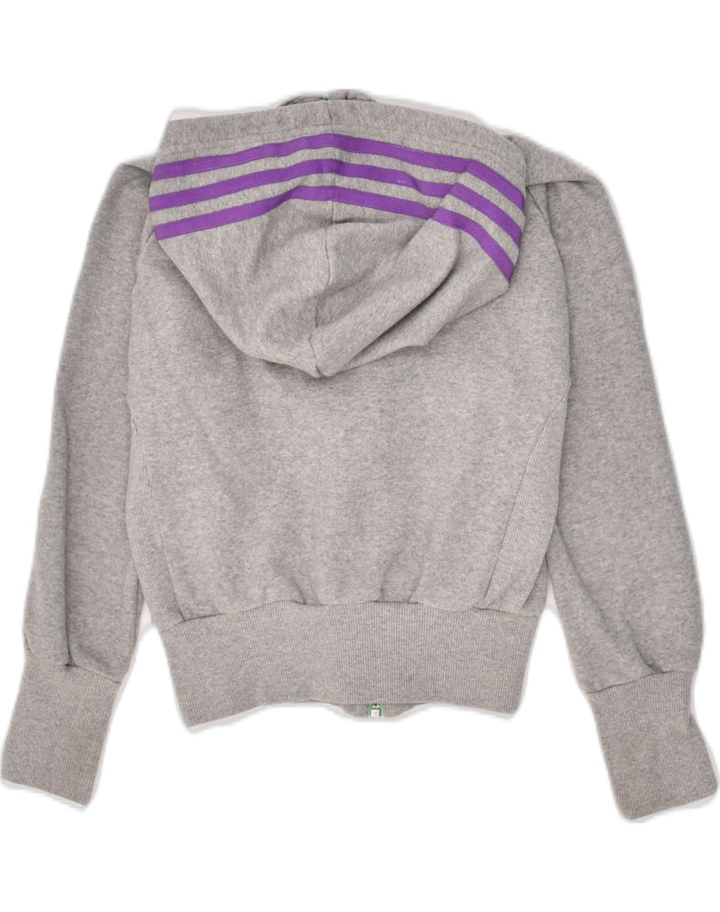 ADIDAS Girls Zip Hoodie Sweater 7-8 Years Grey Cotton | Vintage Adidas | Thrift | Second-Hand Adidas | Used Clothing | Messina Hembry 