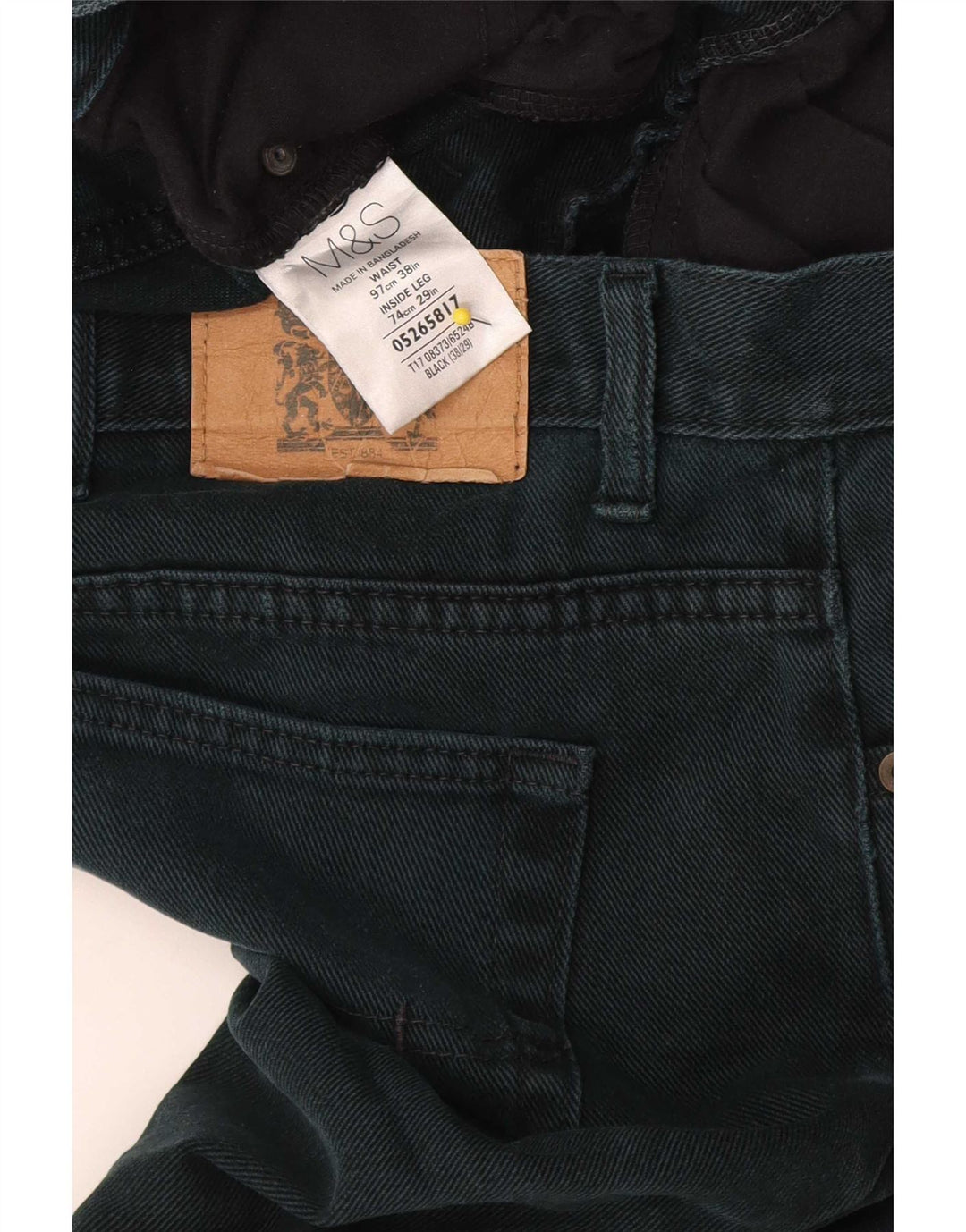Marks & Spencer Mens Straight Jeans W38 L29 Black Cotton
