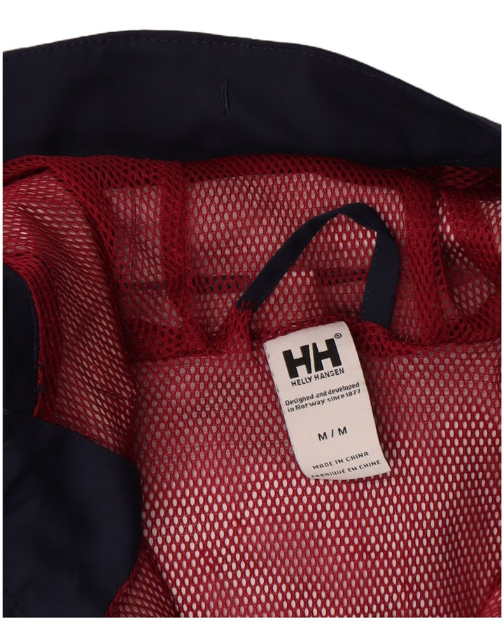 Helly Hansen Womens Hooded Rain Jacket UK 14 Medium Navy Blue Polyester