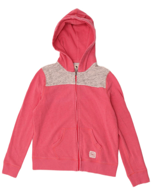 Abercrombie & Fitch Girls Zip Hoodie Sweater 15-16 Years Pink Colourblock