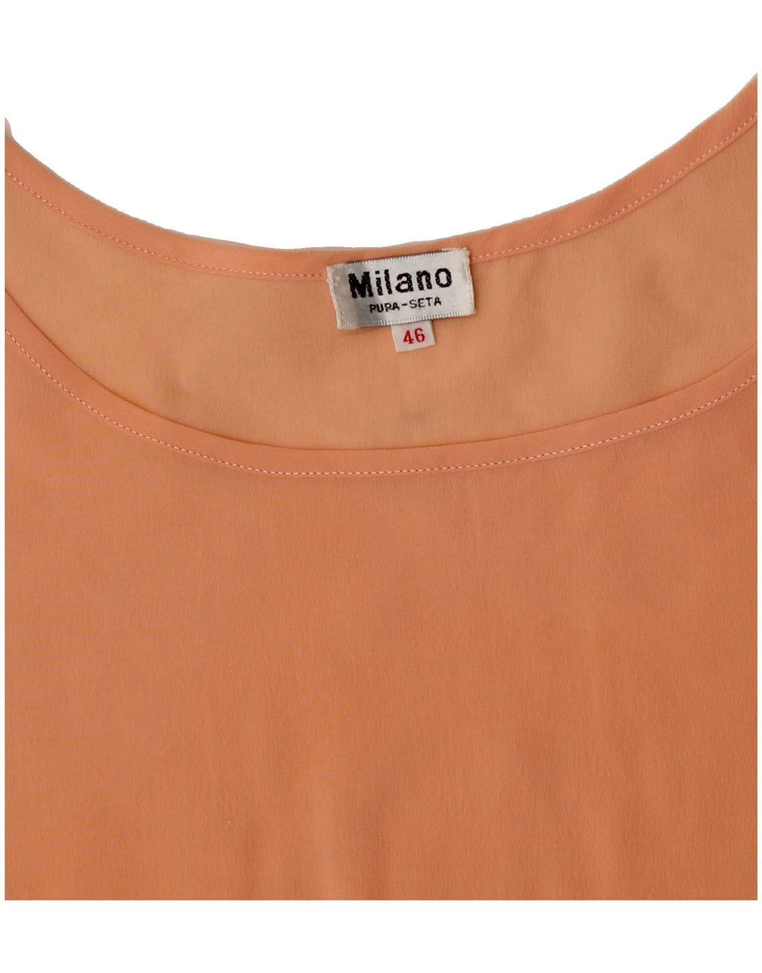MILANO Womens Sleeveless Blouse Top IT 46 Large Orange Silk Vintage milano and Second-Hand milano from Messina Hembry 