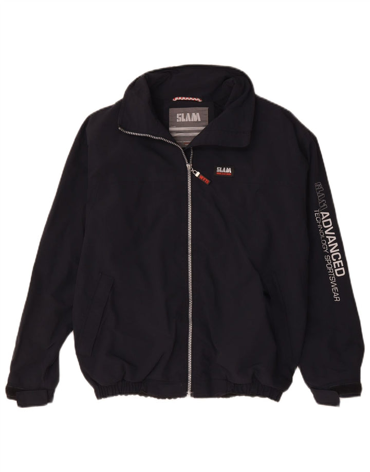 Slam Boys Graphic Rain Jacket 14-15 Years Navy Blue Nylon