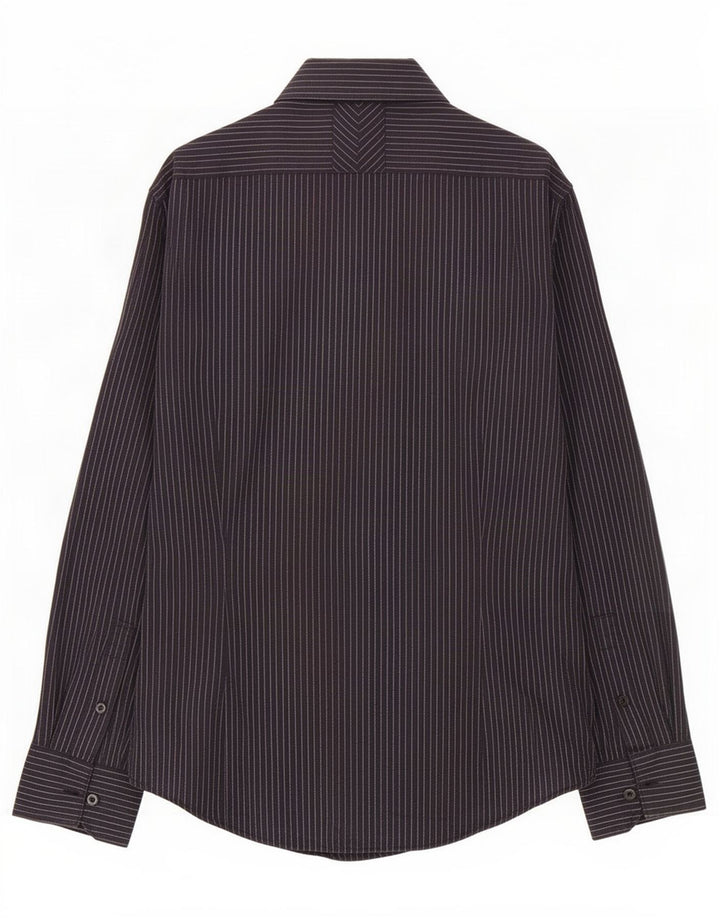 Guess Mens Shirt Small Black Pinstripe Cotton