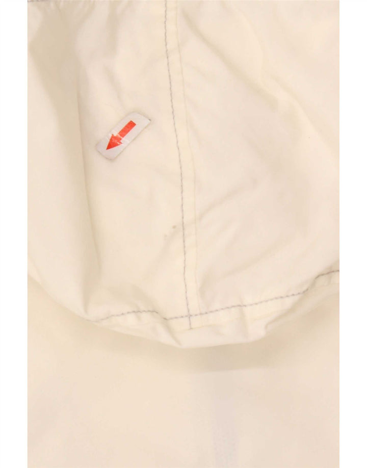 Refrigiwear Womens Crop Hooded Rain Jacket UK 12 Medium White Polyamide