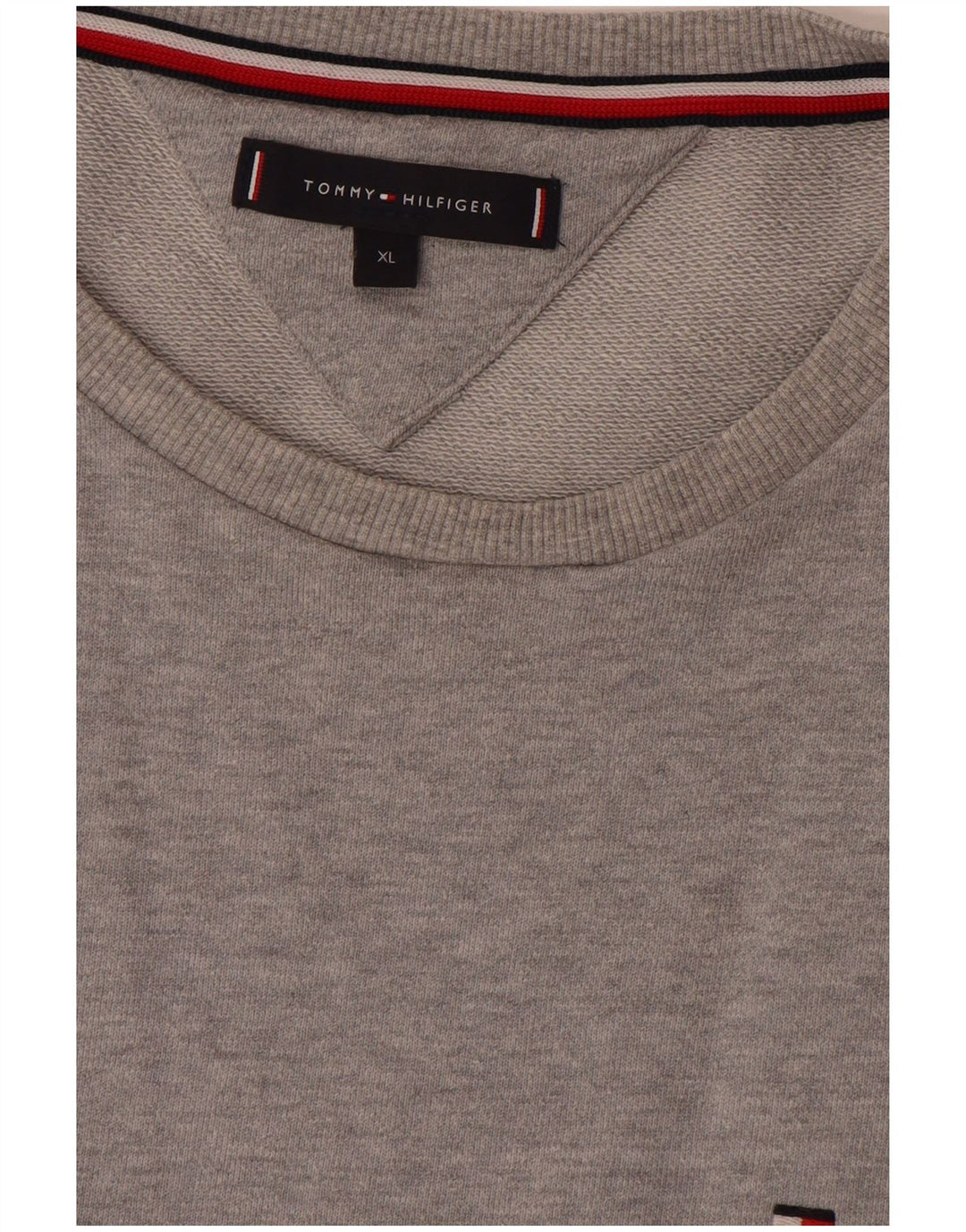 Tommy Hilfiger Mens Graphic Sweatshirt Jumper XL Grey Colourblock Cotton