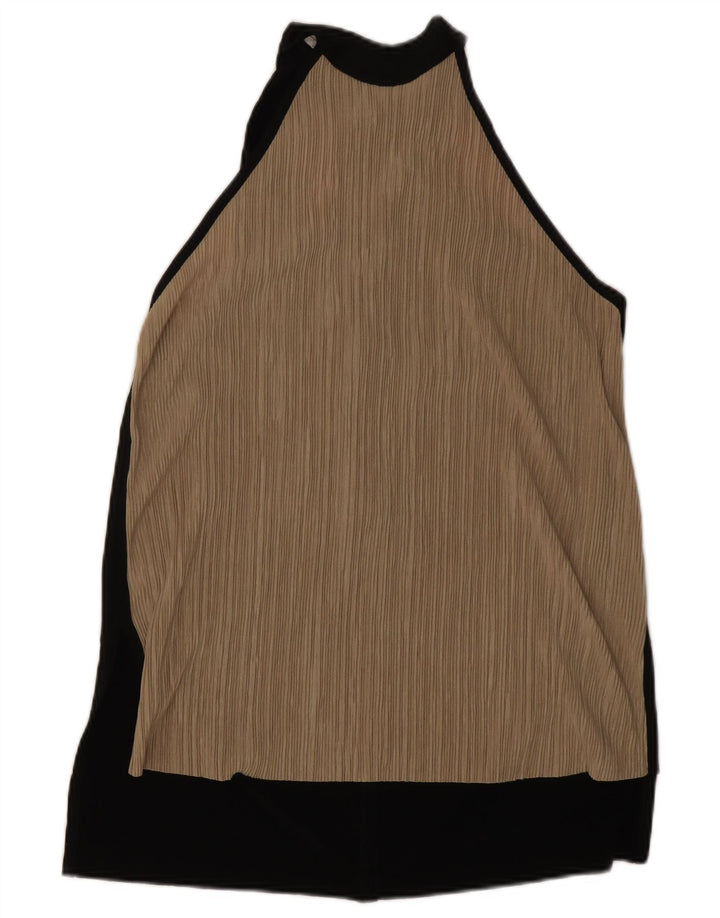 Zara Womens Halter Top UK 14 Medium Beige Colourblock