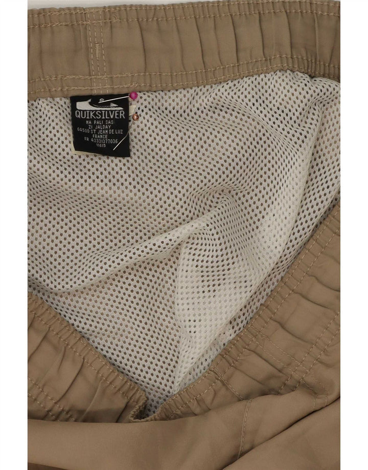 Quiksilver Mens Graphic Swimming Shorts Small Beige Polyester