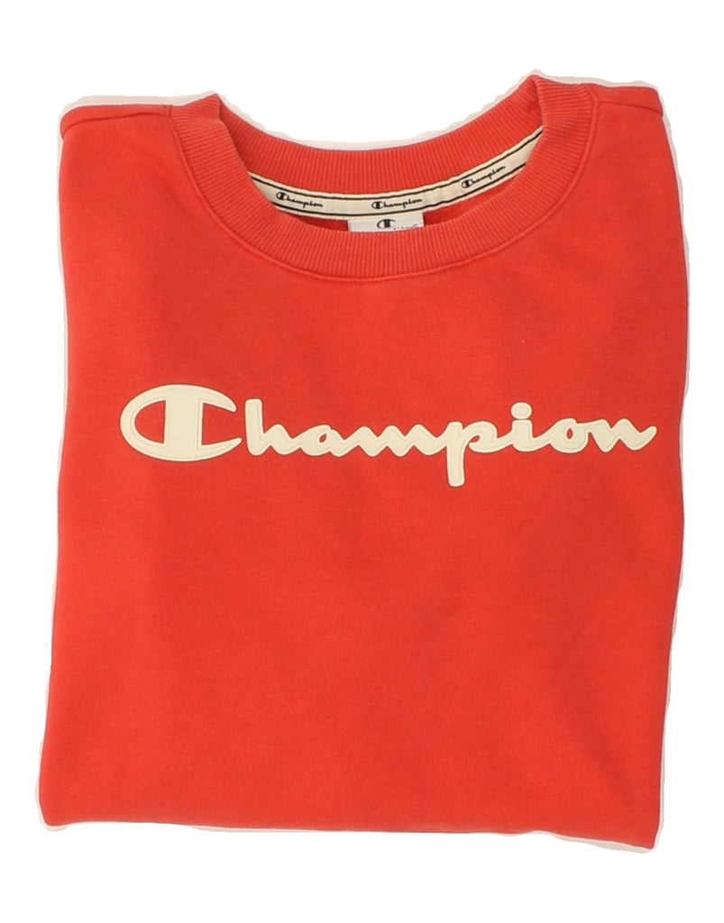 CHAMPION Womens Graphic Sweatshirt Jumper UK 10 Small Red Cotton Vintage Champion and Second-Hand Champion from Messina Hembry 