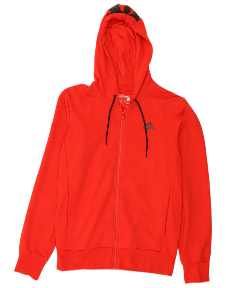 Adidas Mens Graphic Zip Hoodie Sweater Small Red Cotton