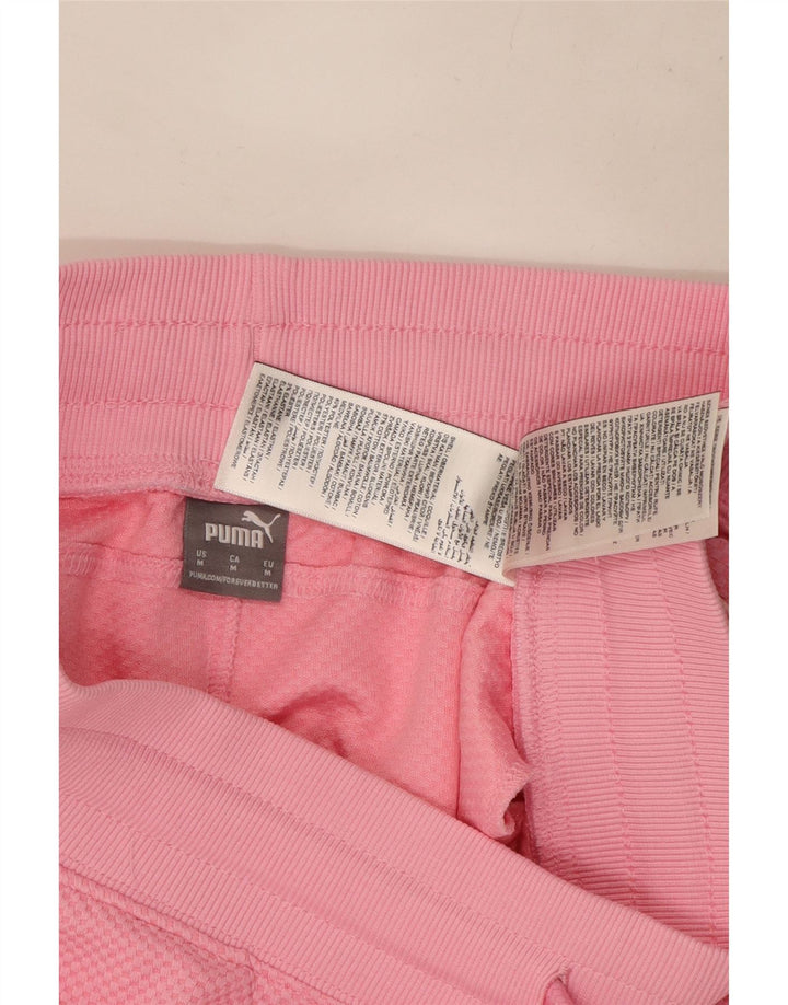 Puma Womens Sport Shorts UK 14 Medium  Pink Spotted Cotton