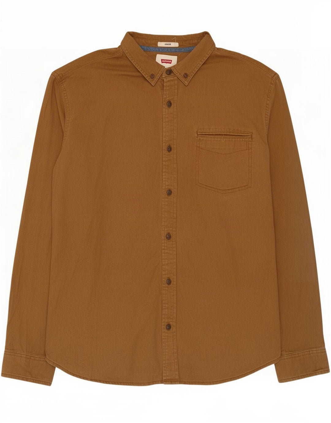 Levi's Mens Stretch Shirt Large Beige Cotton