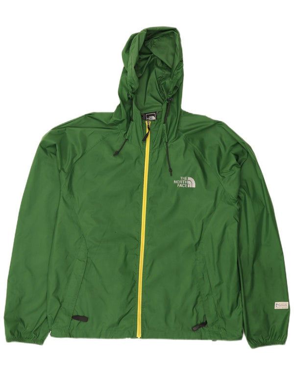 The North Face Mens Regular Fit Hooded Rain Jacket UK 38 Medium Green Nylon