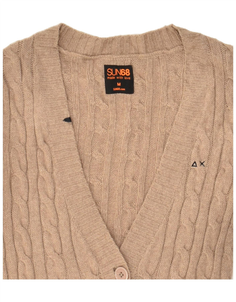 SUN68 Womens Cardigan Sweater UK 12 Medium Brown Wool | Vintage Sun68 | Thrift | Second-Hand Sun68 | Used Clothing | Messina Hembry 