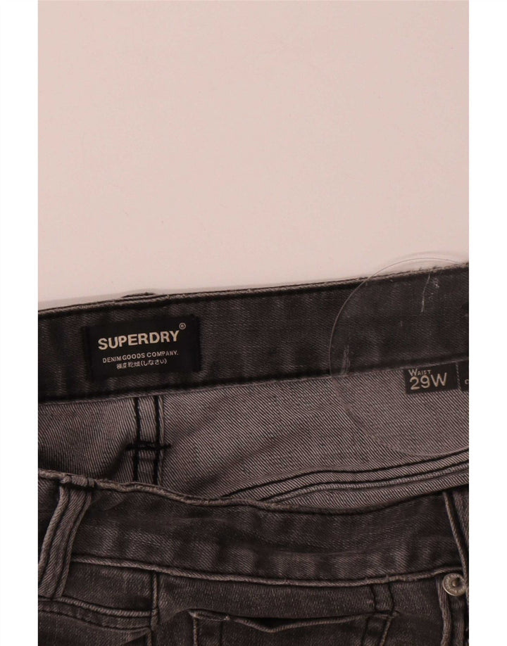 Superdry Mens Slim Denim Shorts Small W29 Grey Cotton