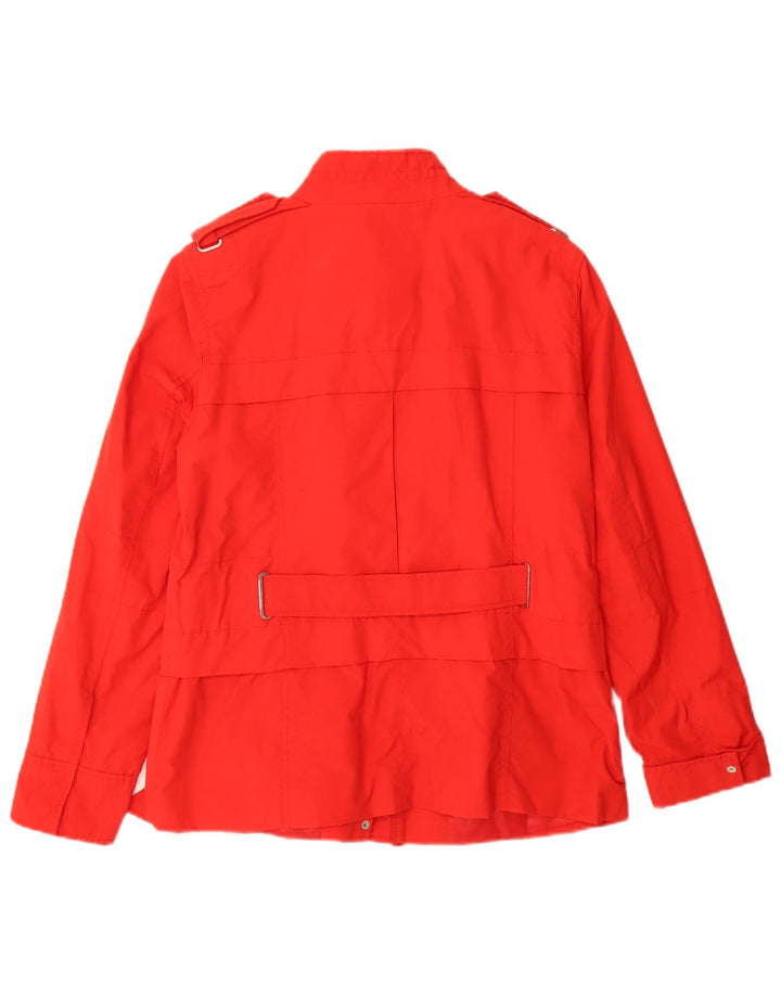 Zara Womens Military Utility Jacket UK 14 Large Red Cotton