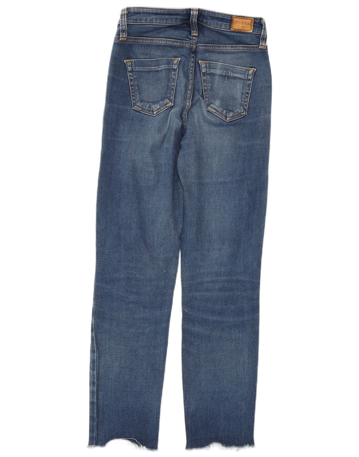 GUESS Womens Slim Jeans W25 L27 Blue Cotton