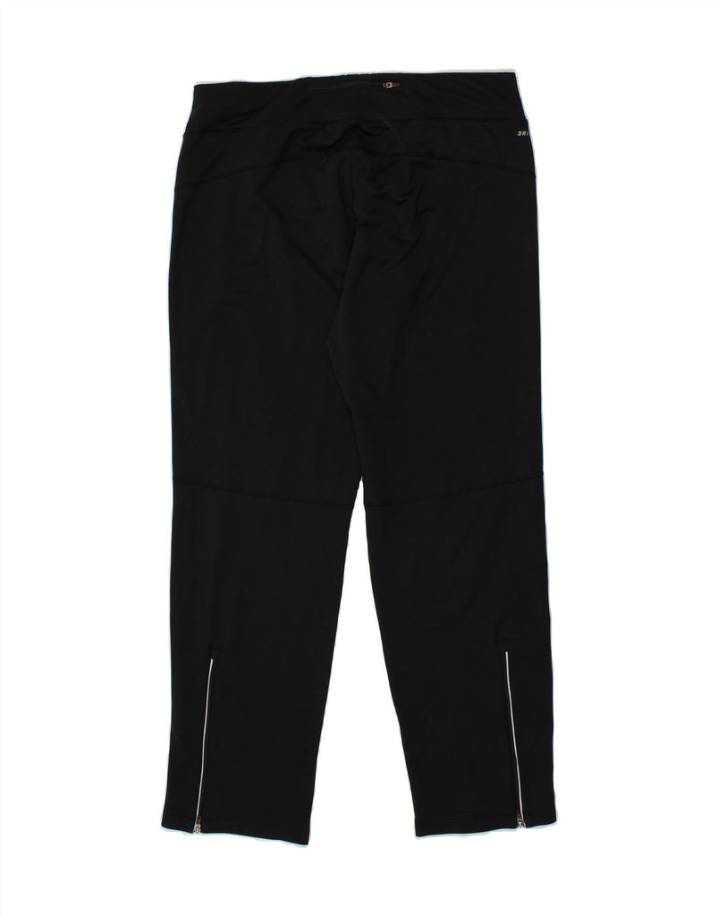 NIKE Womens Dri Fit Tracksuit Trousers UK 14 Medium Black Polyester | Vintage Nike | Thrift | Second-Hand Nike | Used Clothing | Messina Hembry 